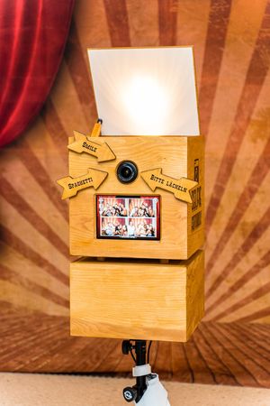 Ansicht der Vintage-Fotobox