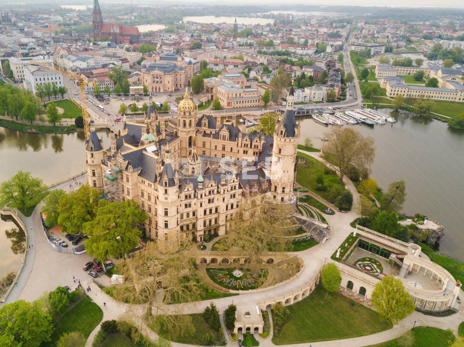Das Schweriner Schloss von oben