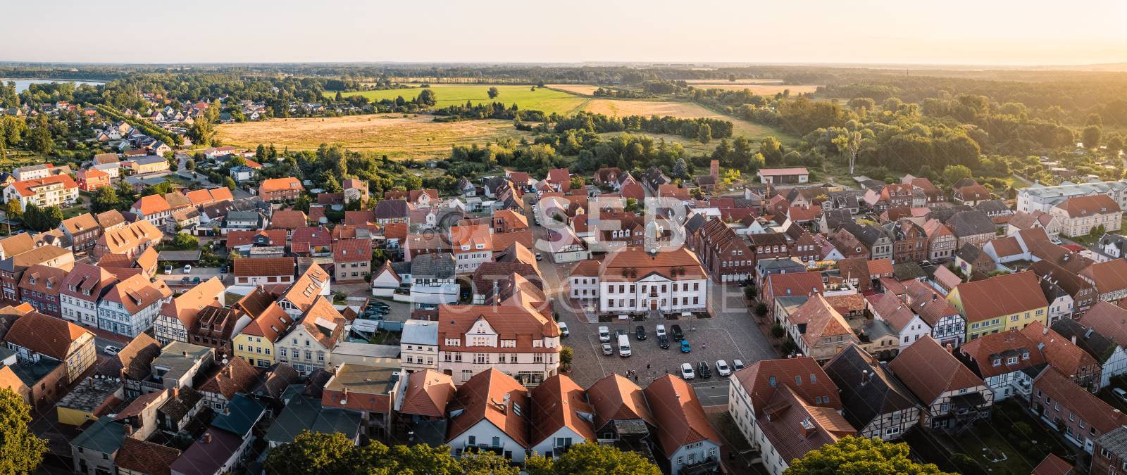 Blick zum Rathaus Neustadt-Glewe